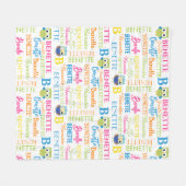 Grün und Blau mit Name und Monogramm-Collage Fleecedecke (Vorderseite (Horizontal))