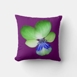 Grün und Blau Pansy Pillow Kissen