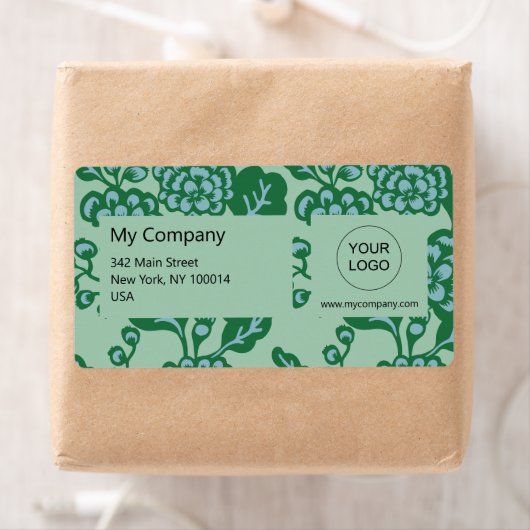 Grün und Blau Vibranu und feines Blumenmuster (Insitu)