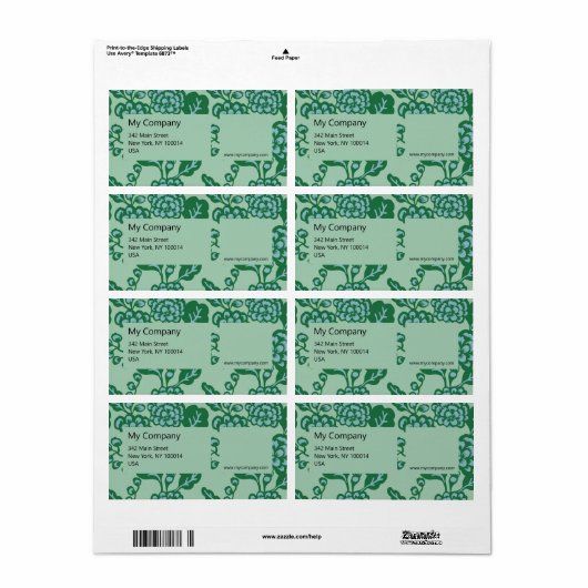 Grün und Blau Vibranu und feines Blumenmuster (Vorne)