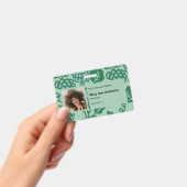 Grün und Blau Vibranu und feines Blumenmuster Ausweis (Handheld)