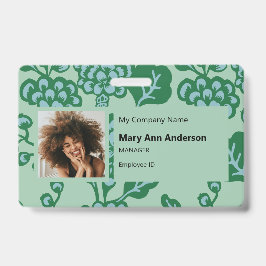 Grün und Blau Vibranu und feines Blumenmuster Ausweis