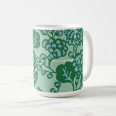 Grün und Blau Vibranu und feines Blumenmuster Kaffeetasse (VorderseiteRechts)