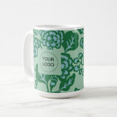 Grün und Blau Vibranu und feines Blumenmuster Kaffeetasse (Vorderseite Links)