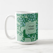 Grün und Blau Vibranu und feines Blumenmuster Kaffeetasse (Links)