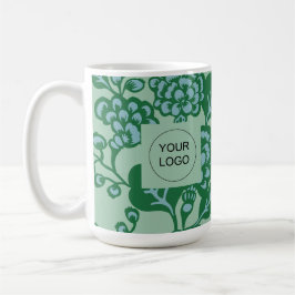 Grün und Blau Vibranu und feines Blumenmuster Kaffeetasse