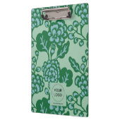 Grün und Blau Vibranu und feines Blumenmuster Klemmbrett (Links)