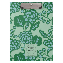 Grün und Blau Vibranu und feines Blumenmuster Klemmbrett