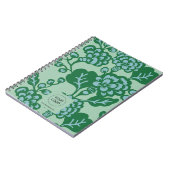 Grün und Blau Vibranu und feines Blumenmuster Notizblock (Linke Seite)