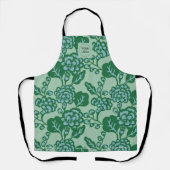 Grün und Blau Vibranu und feines Blumenmuster Schürze (Vorderseite)