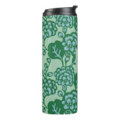 Grün und Blau Vibranu und feines Blumenmuster Thermosbecher (Nach links gedreht)