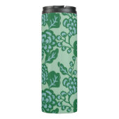 Grün und Blau Vibranu und feines Blumenmuster Thermosbecher (Rückseite)