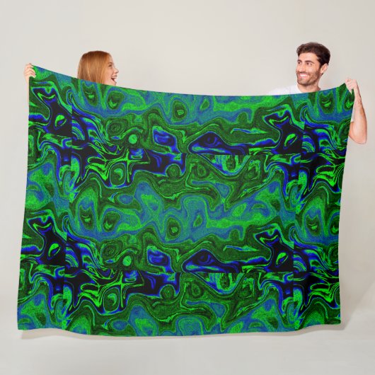 Grün und Blauer Feuerstein Fleecedecke (Beispiel)