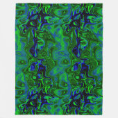 Grün und Blauer Feuerstein Fleecedecke (Vorderseite)