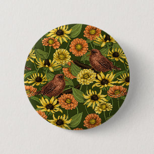 Grün und Blume Button