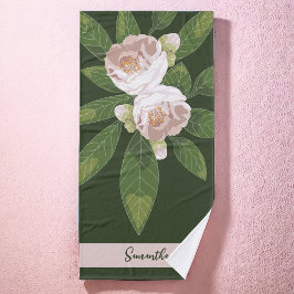 Grün und Blume Elegant Badehandtuch