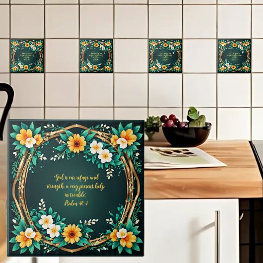 Grün- und Blumenkranz individuell einstellbar Fliese