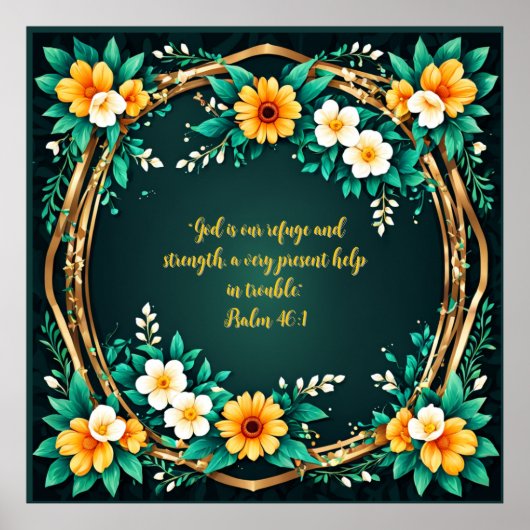 Grün- und Blumenkranz individuell einstellbar Poster (Vorne)