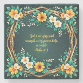 Grün- und Blumenkranz individuell einstellbar Steinuntersetzer (Vorderseite)