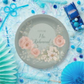 Grün und Blütenrosa Pappteller (Party)