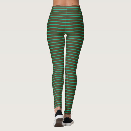 grün und braun gestreift leggings (Rückseite)
