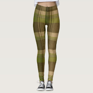 grün und braun Kariert Leggings