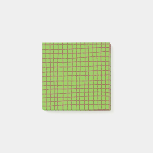 Grün und Braun Karo Muster Stilvoll Post-it Klebezettel (Vorderseite)
