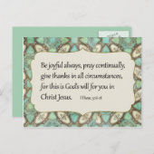 Grün und Braun Muster sein Joyful Bible Verse Postkarte (Vorne/Hinten)