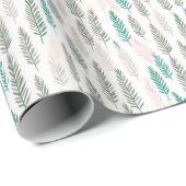 Grün und Braun Pine Blätter Weihnachten Geschenkpapier (Rolleneckpunkt)