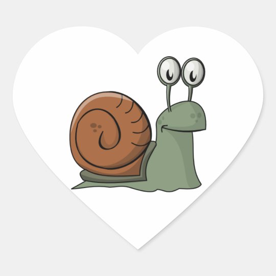 Grun Und Brown Cartoon Schnecke Herz Aufkleber Zazzle De