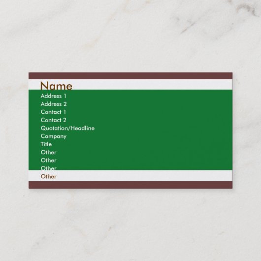 Grün und Brown Visitenkarte (Vorderseite)