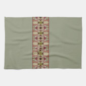 Grün und Burgund Gemustert Geschirrtuch (Horizontal)