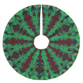grün und burgunderrot 001 Feiertag  Polyester Weihnachtsbaumdecke (Vorderseite)