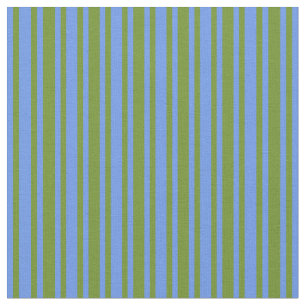Grün- und Cornflower Blauer Streifen Stoff