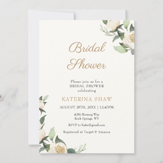 Grün und Creme Minimalistisches Brautparty Einladung (Vorderseite)