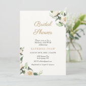 Grün und Creme Minimalistisches Brautparty Einladung (Stehend Vorderseite)