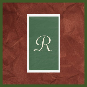 Grün und Creme Mit Monogramm Minimalistisch Serviette
