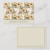 Grün und Creme tropische Flora Mitteilungskarte (Vorne/Hinten)
