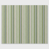 Grün- und cremefarben gestreiftes Muster Geschenkpapier (Flach)