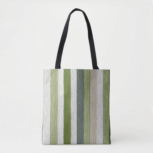 Grün- und cremefarben gestreiftes Muster Tasche (Vorderseite)