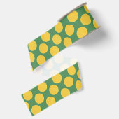 Grün und cremefarbene Polka-Punkte Ripsband (Rückseite)