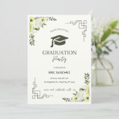 Grün und cremefarbener Abschluss Einladung ! (Stehend Vorderseite)