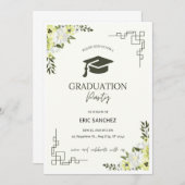 Grün und cremefarbener Abschluss Einladung ! (Vorne/Hinten)