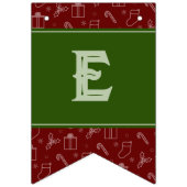 Grün und dunkel Rot frohe Weihnachtsmarken Fahnen Wimpelkette (Dritte Fahne)