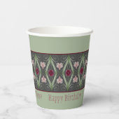 Grün und Dunkelgrau Pappbecher (Rückseite)