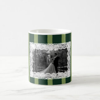 Grün und dunkelgrün vintage spitzenbesetzte Einlad Kaffeetasse