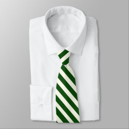 Grün und Elfenbein gestreift Neck Tie Krawatte