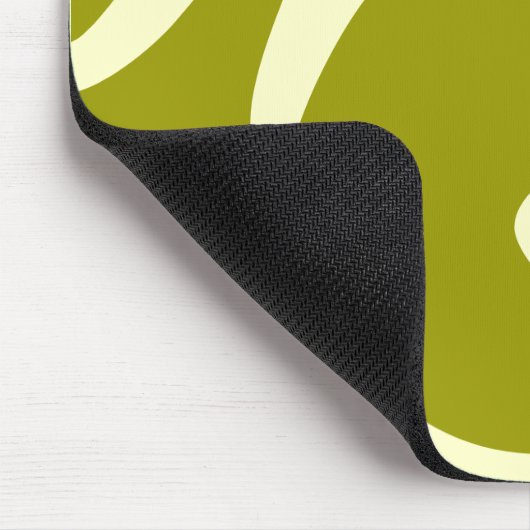 Grün und Elfenbeinentwurf mousepad (Ecke)