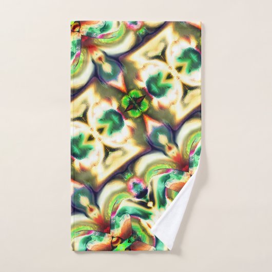 Grün und farbig mit grobem Glas-Stil Badhandtuch Set (Handtuch)