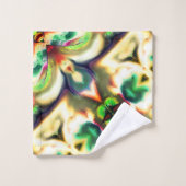 Grün und farbig mit grobem Glas-Stil Badhandtuch Set (Waschlappen)